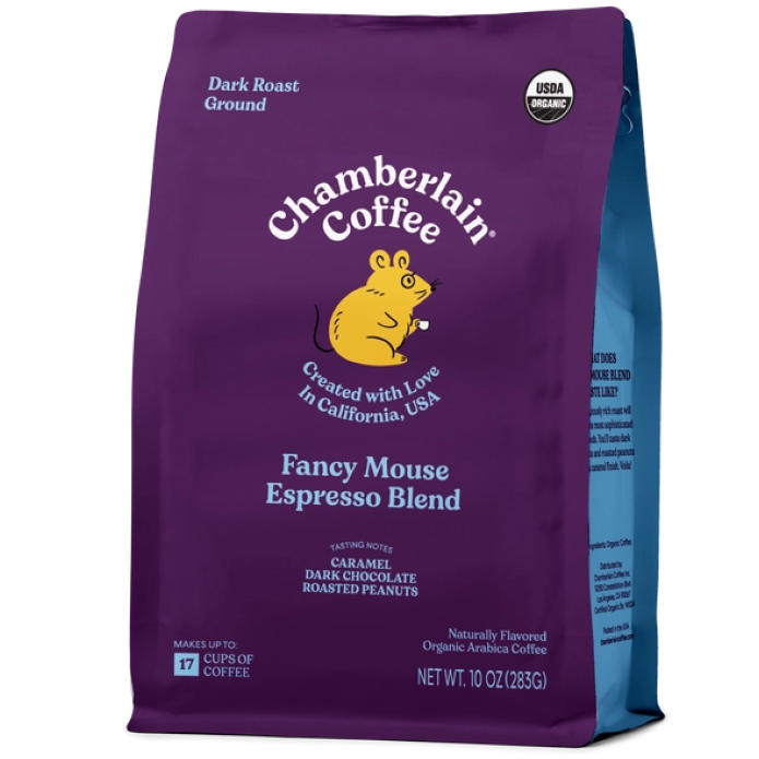 Chamberlain Organic Espresso Blend Ground Coffee 10oz (Dark Roast)