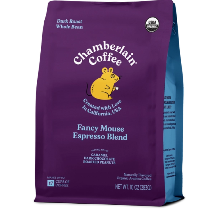 Chamberlain Organic Espresso Blend WHOLE BEAN Coffee 10oz (Dark Roast)