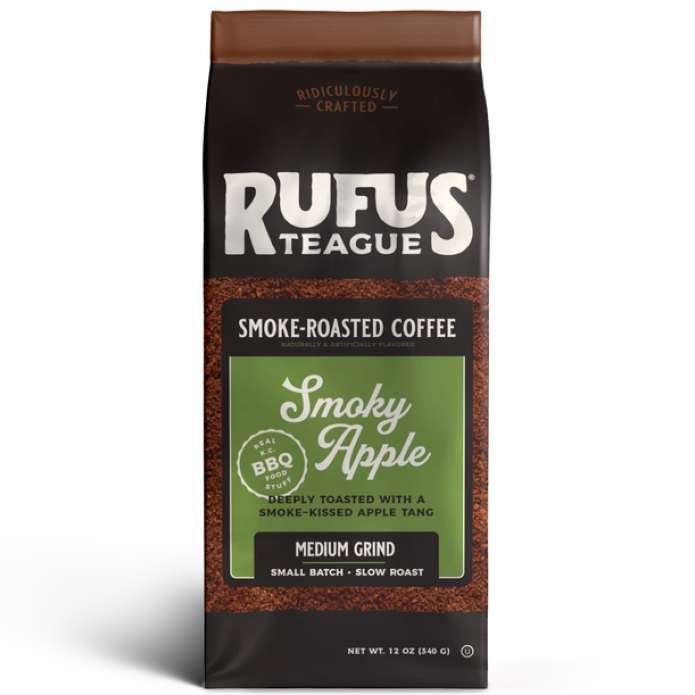 Rufus Teague Premium Smoky Apple Roasted Flavored Ground Coffee 12oz (Medium Roast)