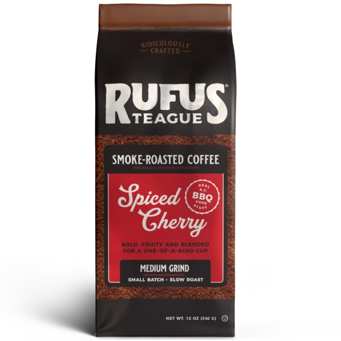 Rufus Teague Spiced Cherry Smoke Roasted Flavored Ground Coffee 12oz (Medium Roast)